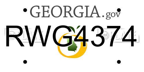 RWG4374 Georgia License Plate