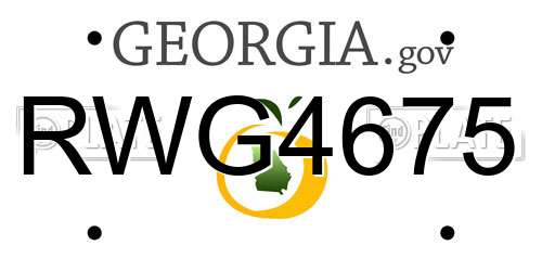 RWG4675 Georgia License Plate