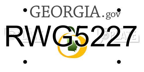 RWG5227 Georgia License Plate
