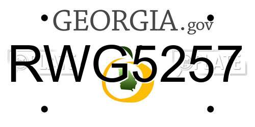 RWG5257 Georgia License Plate