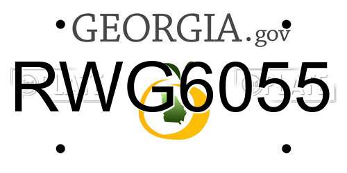 RWG6055 Georgia License Plate