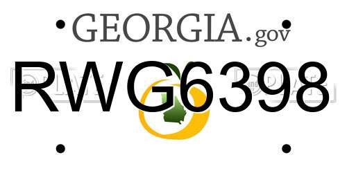 RWG6398 Georgia License Plate