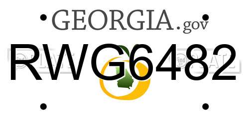 RWG6482 Georgia License Plate