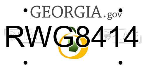 RWG8414 Georgia License Plate
