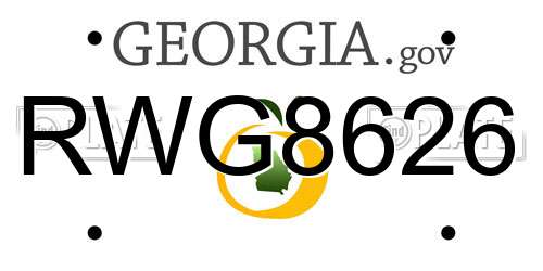 RWG8626 Georgia License Plate