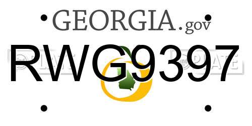 RWG9397 Georgia License Plate
