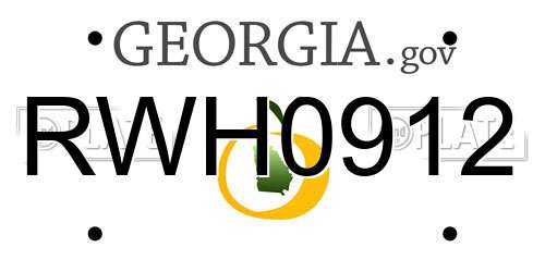RWH0912 Georgia License Plate
