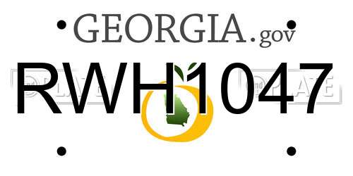 RWH1047 Georgia License Plate