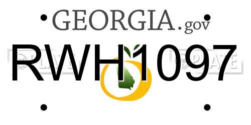 RWH1097 Georgia License Plate