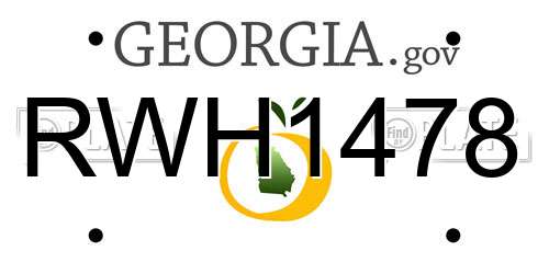 RWH1478 Georgia License Plate