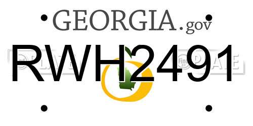 RWH2491 Georgia License Plate