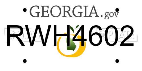 RWH4602 Georgia License Plate