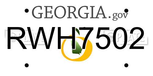 RWH7502 Georgia License Plate
