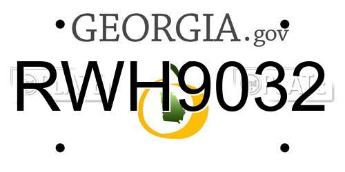 RWH9032 Georgia License Plate