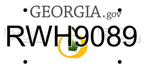 RWH9089 Georgia License Plate