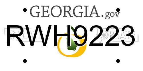 RWH9223 Georgia License Plate