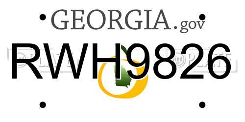 RWH9826 Georgia License Plate