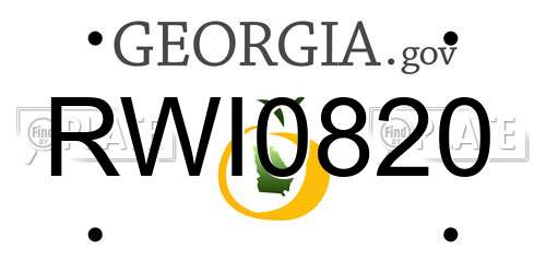 RWI0820 Georgia License Plate