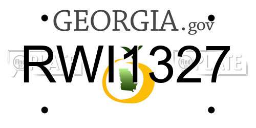 RWI1327 Georgia License Plate