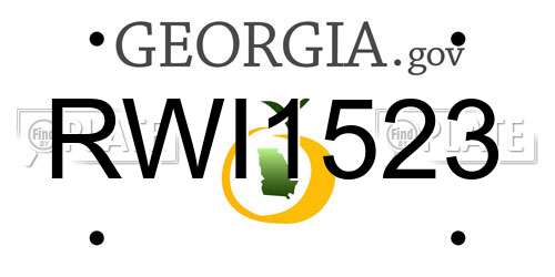 RWI1523 Georgia License Plate