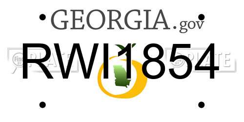 RWI1854 Georgia License Plate