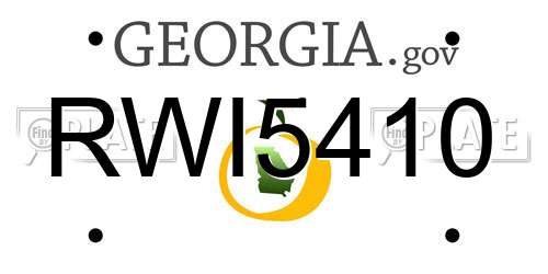 RWI5410 Georgia License Plate