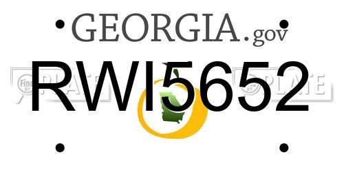 RWI5652 Georgia License Plate