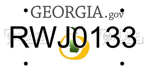 RWJ0133 Georgia License Plate