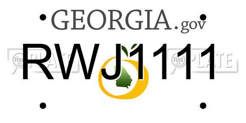 RWJ1111 Georgia License Plate