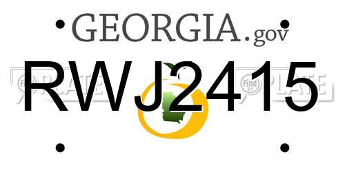 RWJ2415 Georgia License Plate