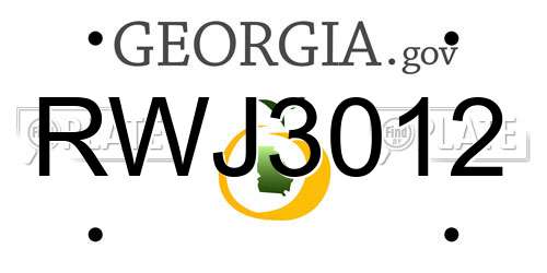RWJ3012 Georgia License Plate