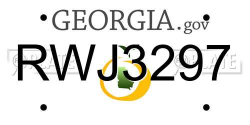 RWJ3297 Georgia License Plate