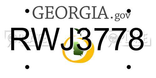 RWJ3778 Georgia License Plate