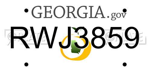 RWJ3859 Georgia License Plate