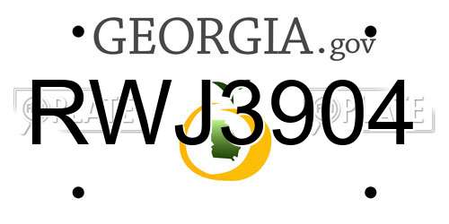RWJ3904 Georgia License Plate