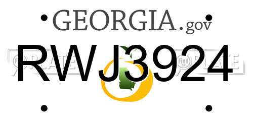 RWJ3924 Georgia License Plate