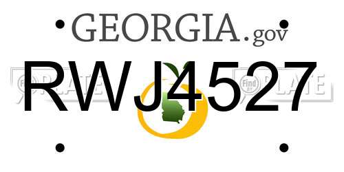 RWJ4527 Georgia License Plate