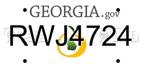 RWJ4724 Georgia License Plate