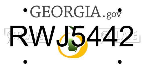 RWJ5442 Georgia License Plate