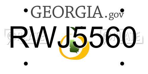 RWJ5560 Georgia License Plate