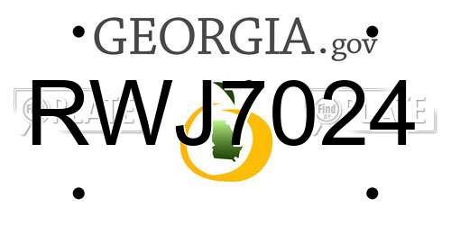 RWJ7024 Georgia License Plate