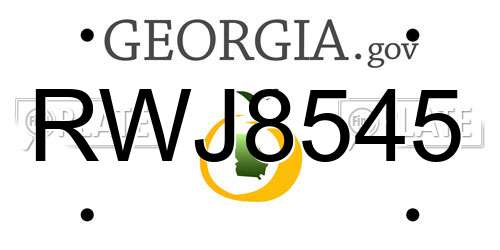 RWJ8545 Georgia License Plate
