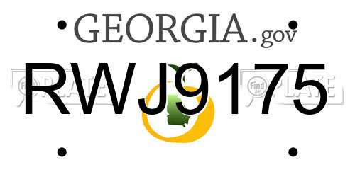 RWJ9175 Georgia License Plate