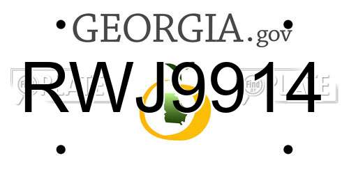 RWJ9914 Georgia License Plate
