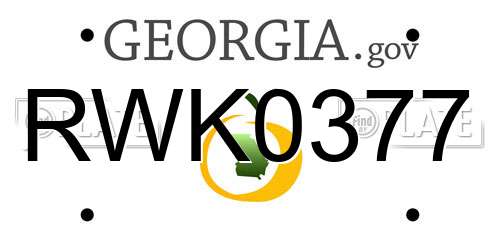 RWK0377 Georgia License Plate
