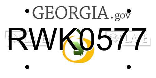 RWK0577 Georgia License Plate