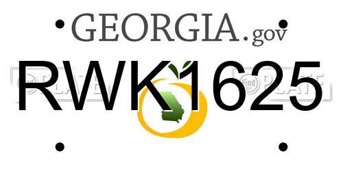 RWK1625 Georgia License Plate