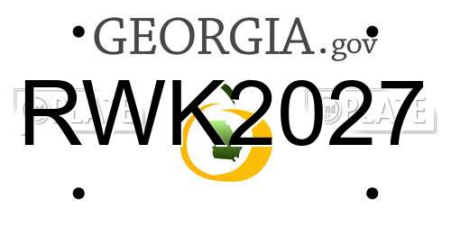 RWK2027 Georgia License Plate