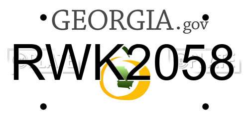 RWK2058 Georgia License Plate