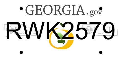 RWK2579 Georgia License Plate